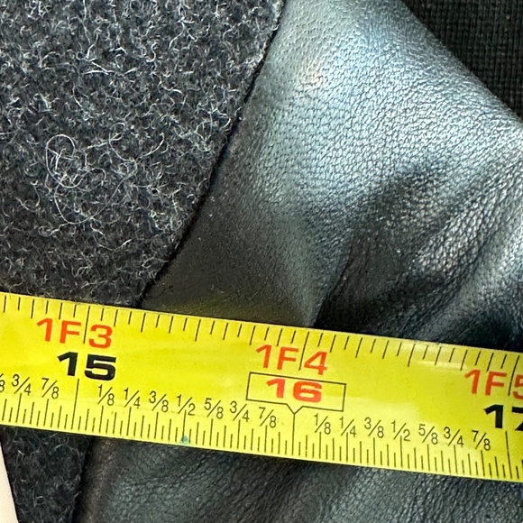 Eileen Fisher SET Leather Trimmed Wool Melton Coat and Pants - Picture 8 of 16